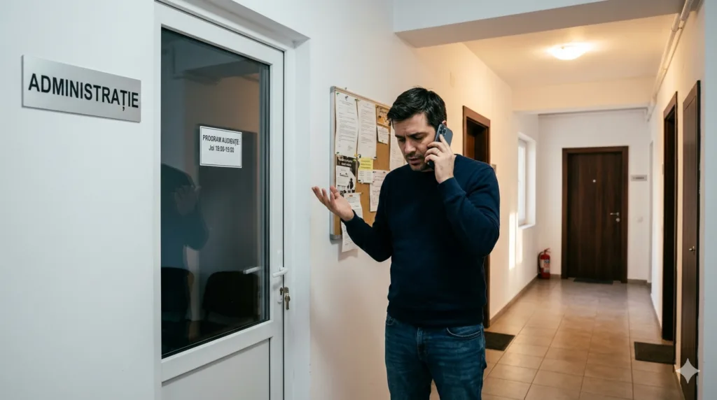 Administrator de bloc care nu răspunde la sesizări și la telefon.
